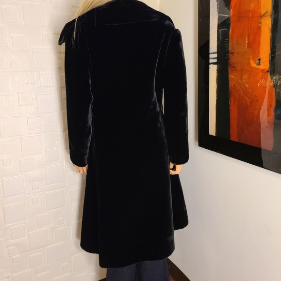 Tissavel by Lou Nierenberg Black Faux Fur Overcoat - Picture 3 of 12